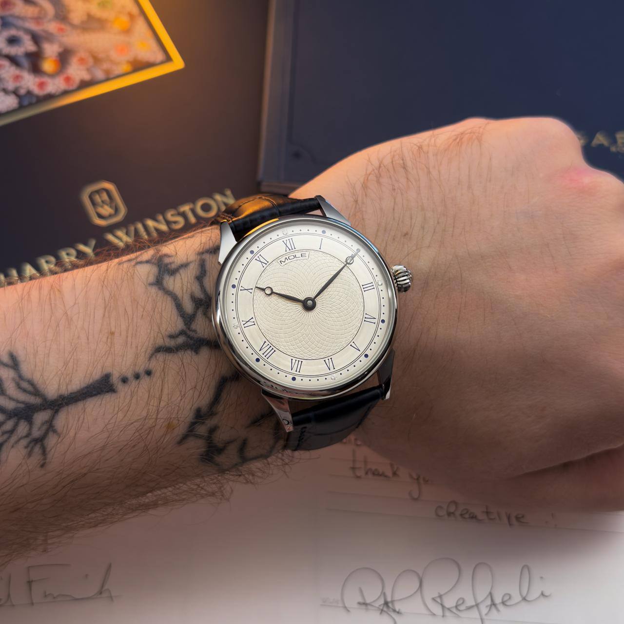 Mole Men's Manual Mechanical Watch – Silver Dial Classic Design Wristwatch