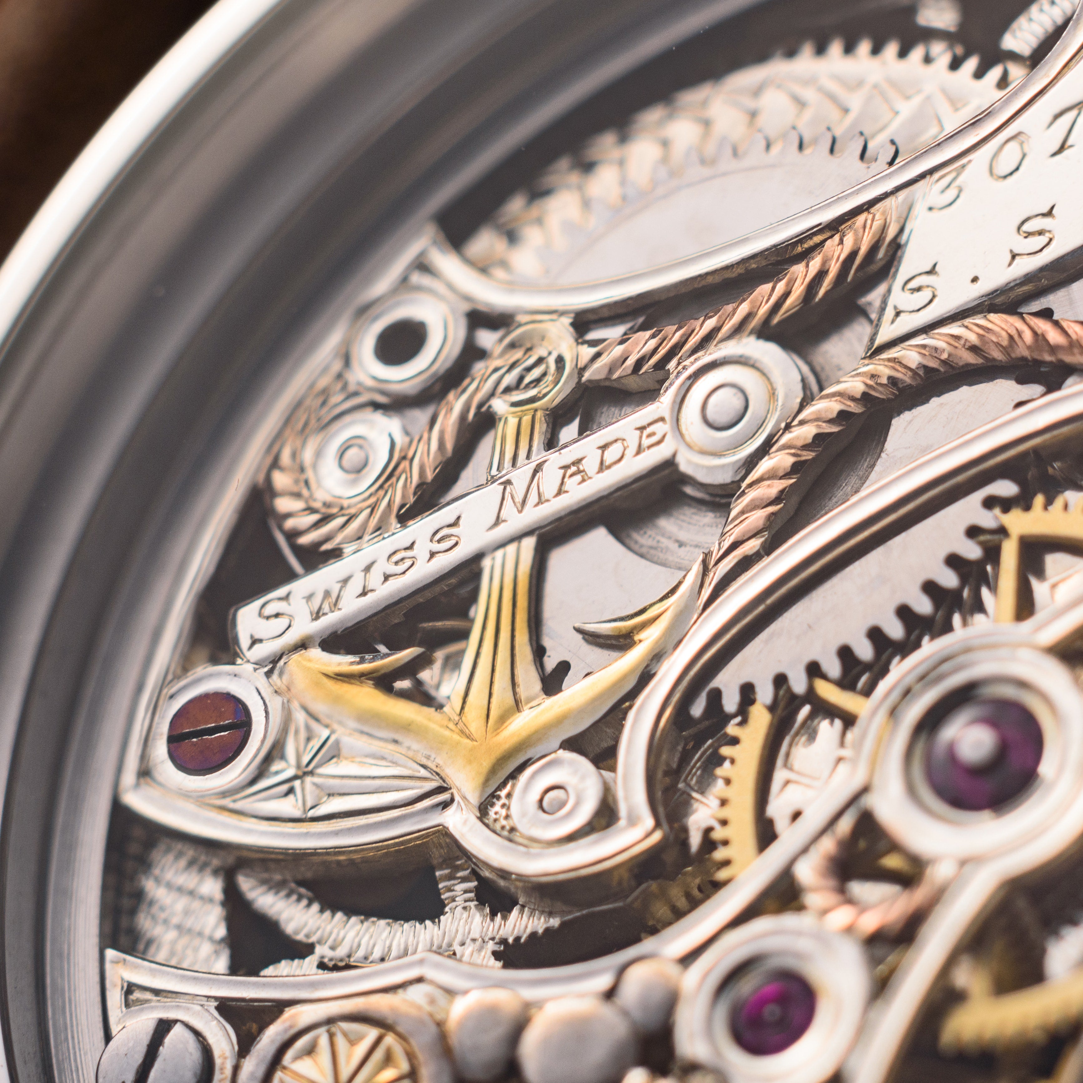 Ulysse Nardin Skeleton marriage Watch. Barrel. Movement 1930