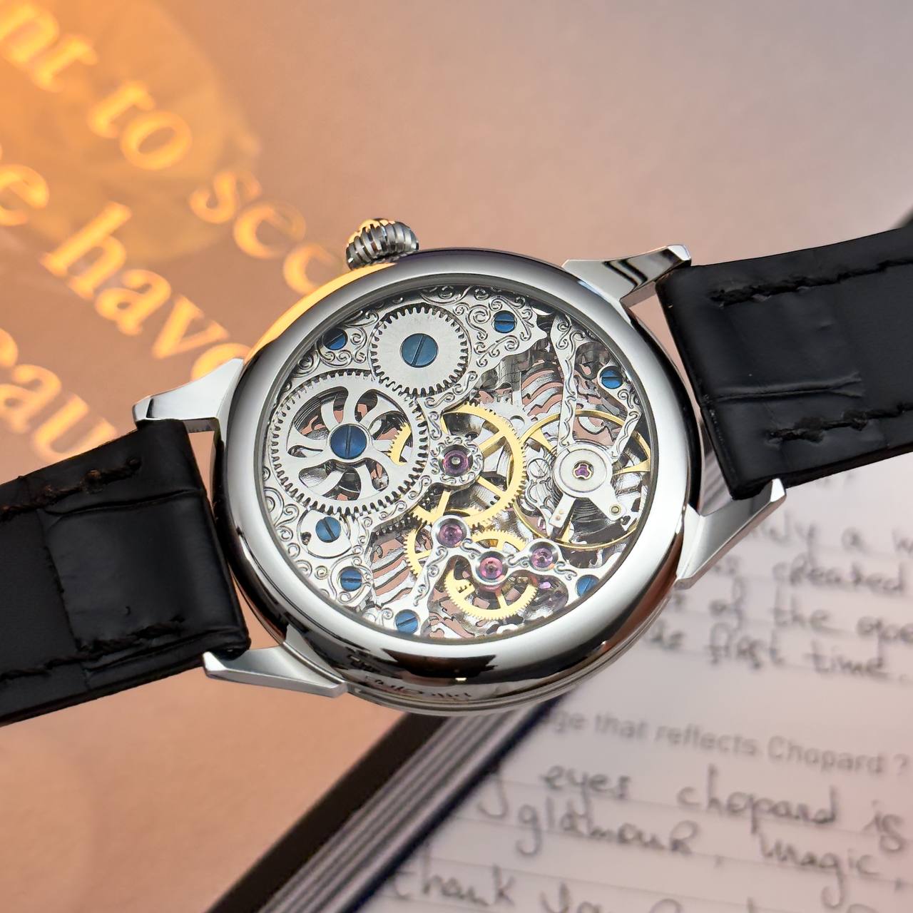 Mole Men's Manual Mechanical Watch – Skeleton Dial Wristwatch