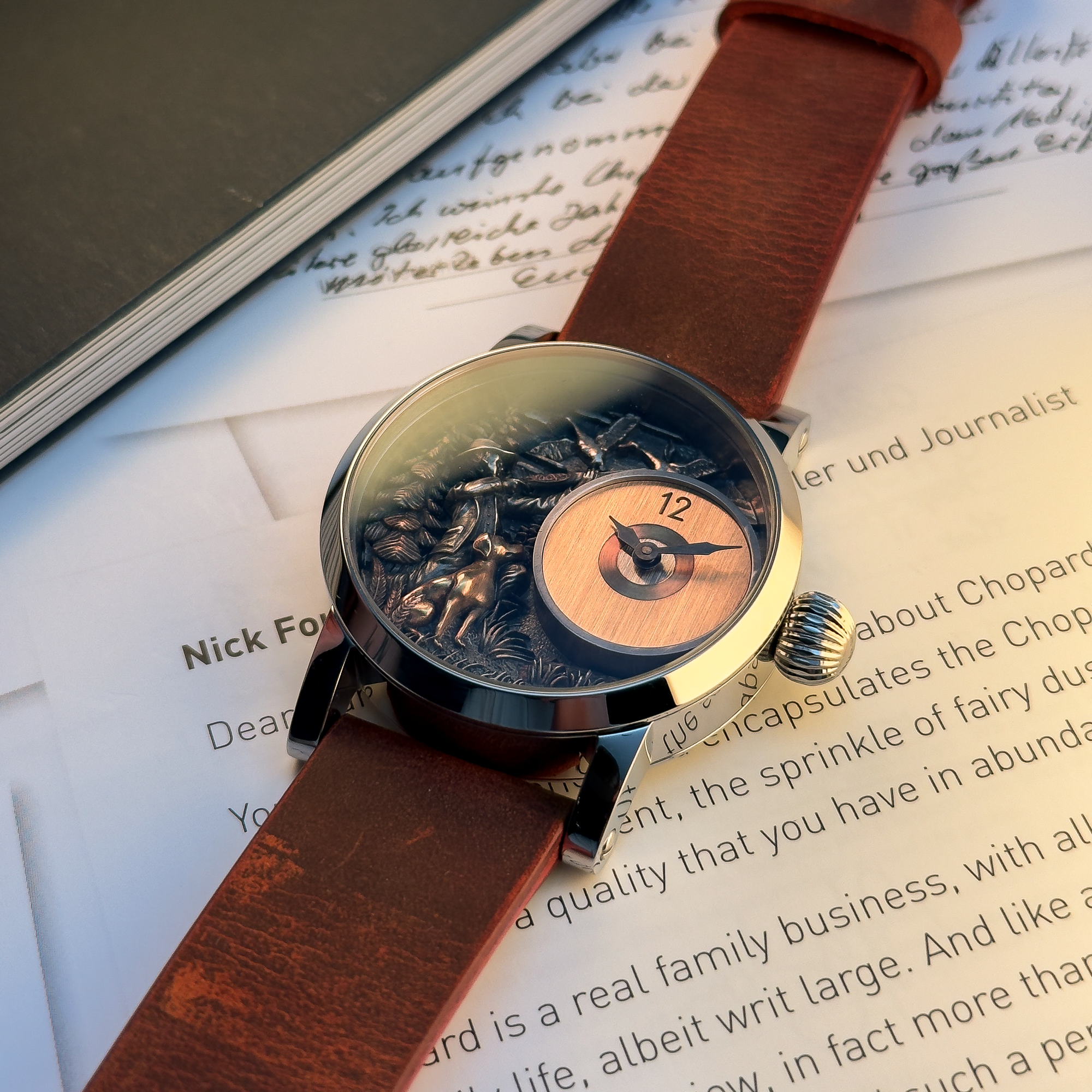 The Hunt Swiss Mens Watch Mechanical Engraved Custom Wristwatch