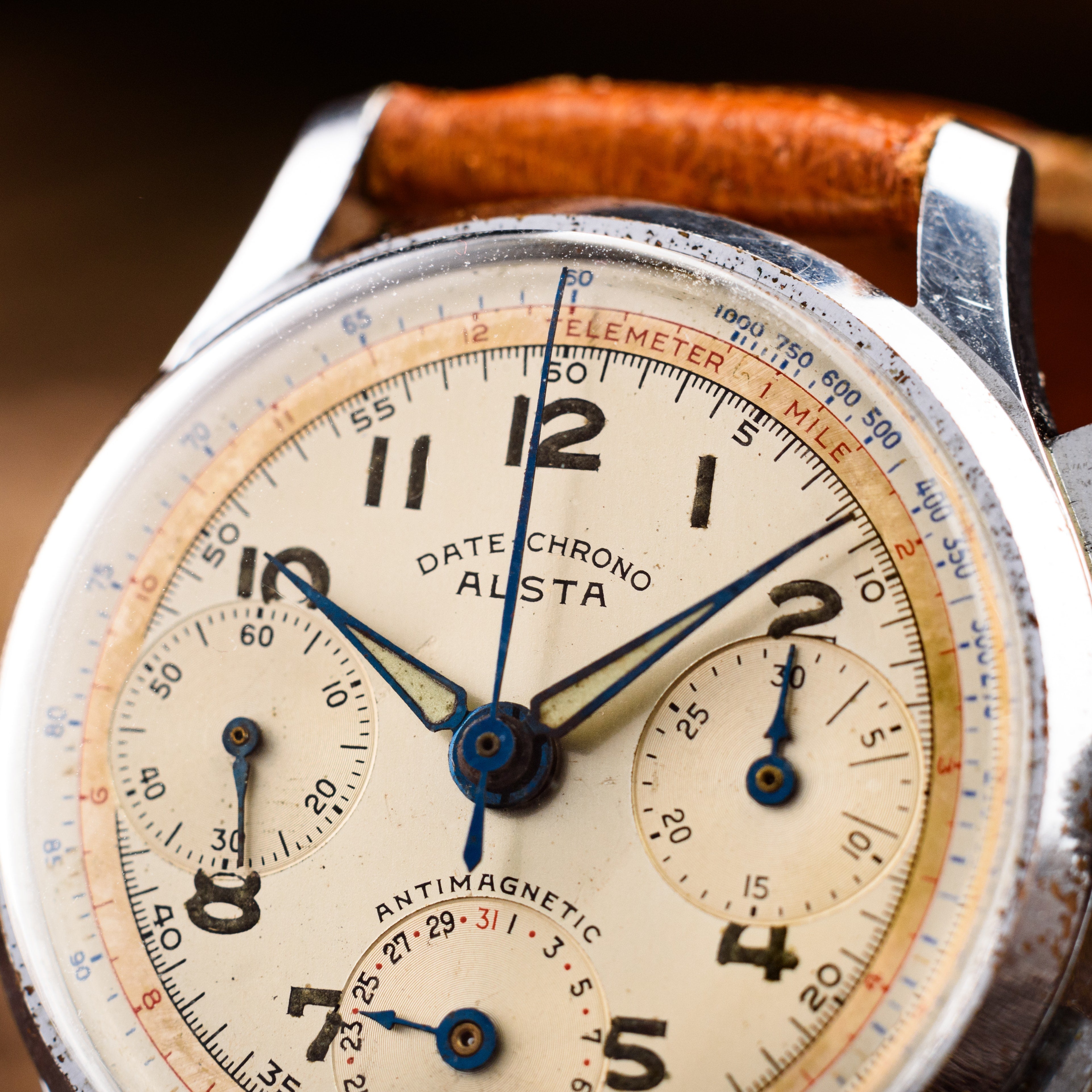 Vintage Alsta Watch. Date-Chrono. Movement 1940