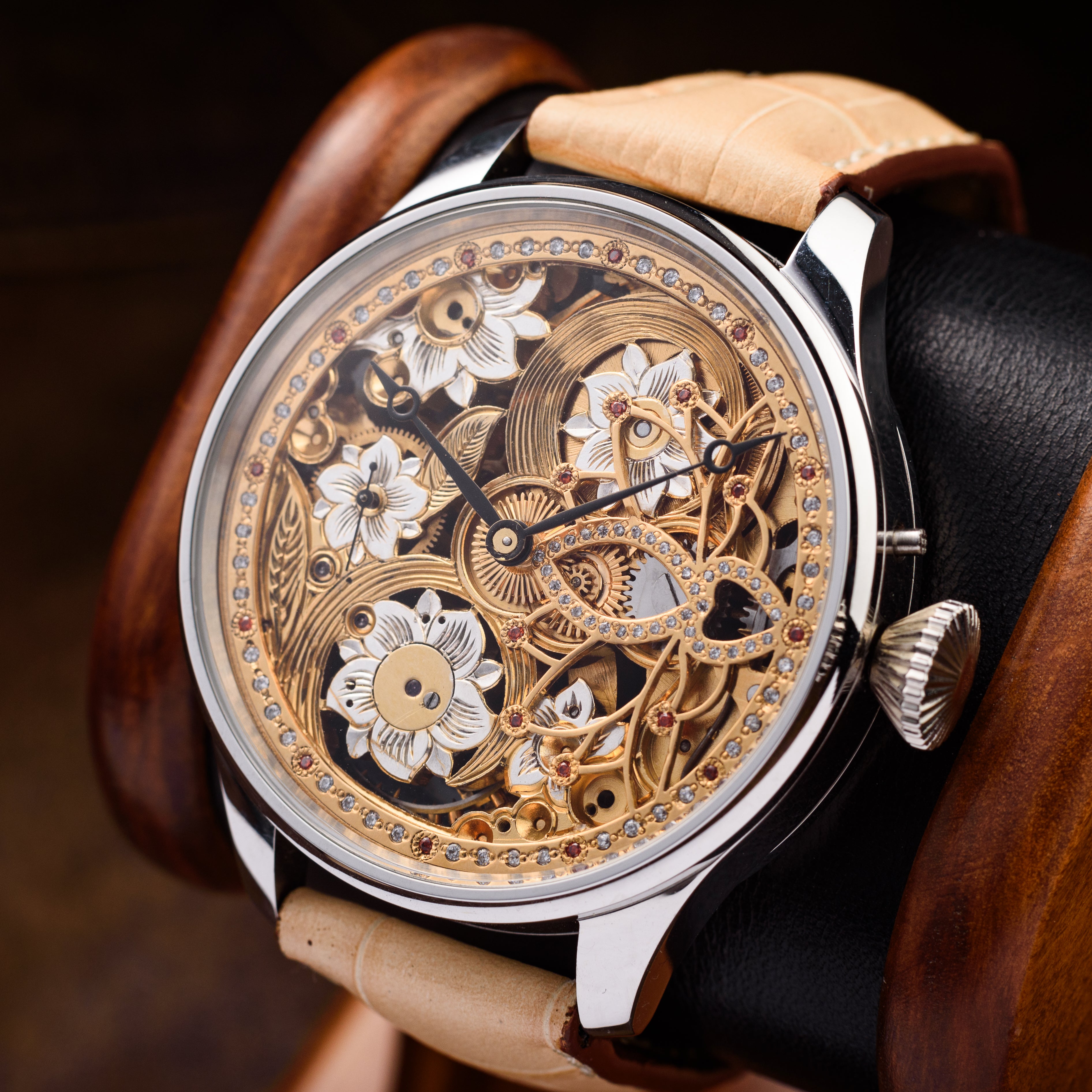 Custom Skeleton Wristwatch. Antique Movement 1920-1930s