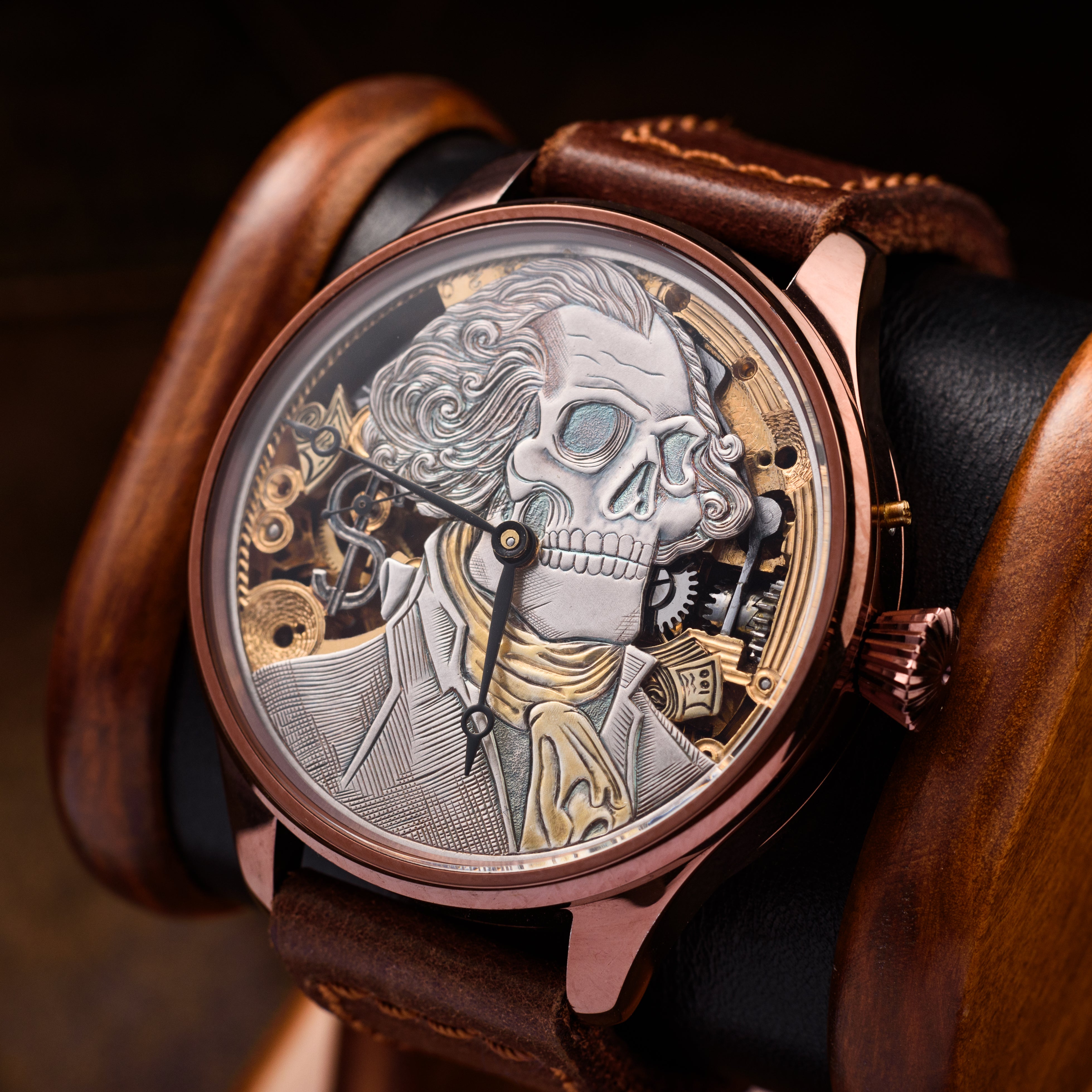 Skeleton Skulls Mens Watch. Antique Movement 1920-1930s