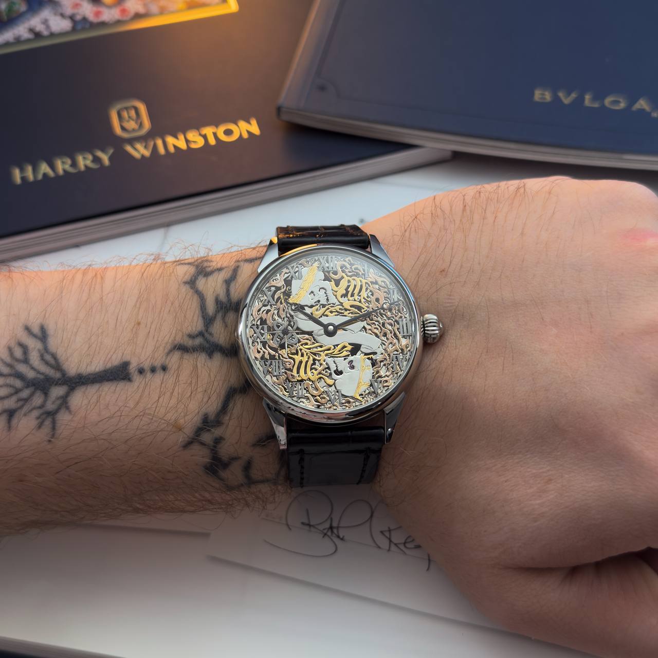 Mole Men's Manual Mechanical Watch – Skeleton Dial Wristwatch