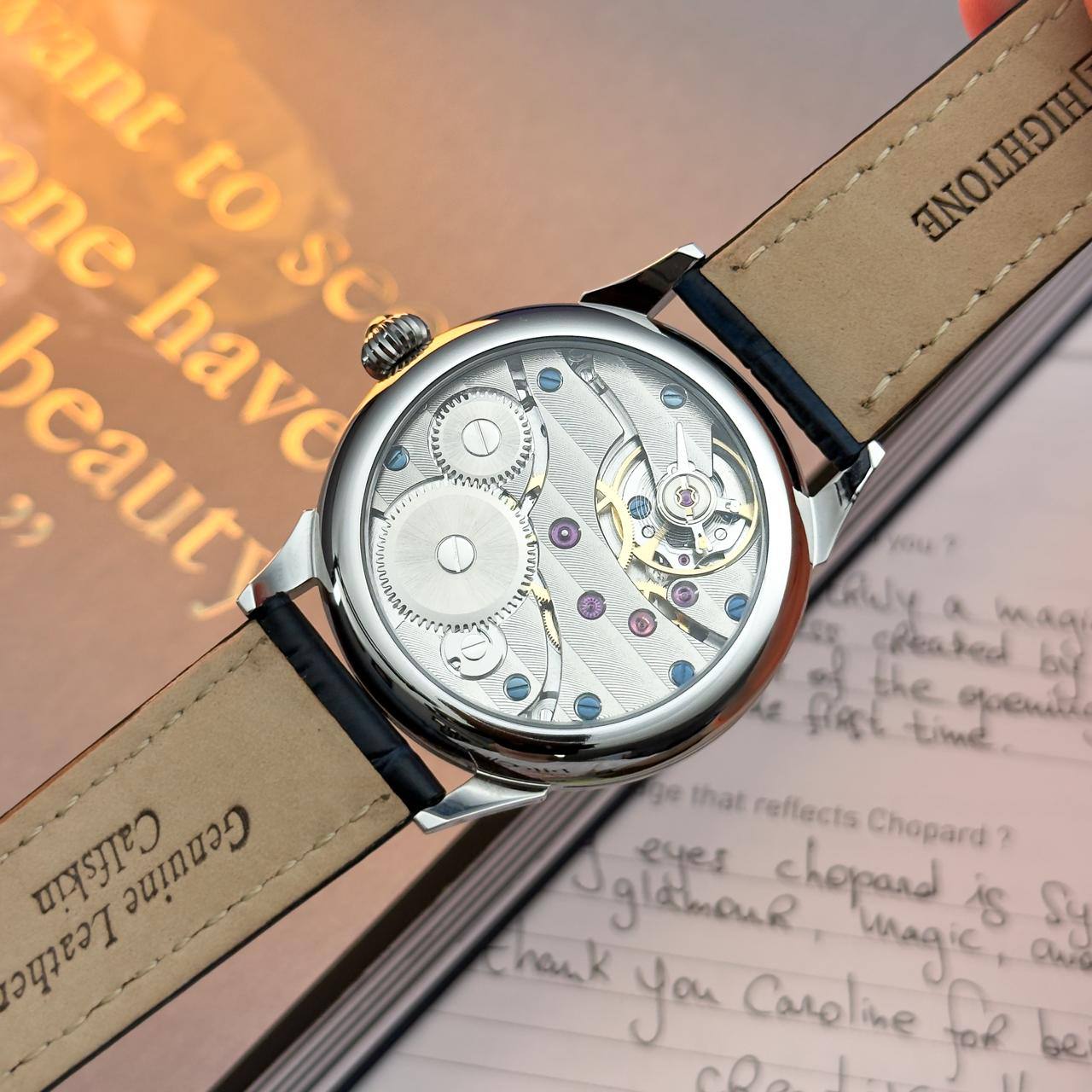 Mole Men's Manual Mechanical Watch – Silver Dial Classic Design Wristwatch