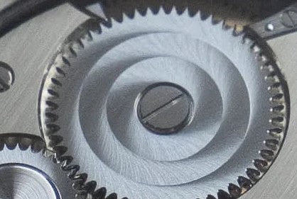 Skeletonization, rhodium(silver) plating of customer's watch mechanism, barrel and crown wheels customisation