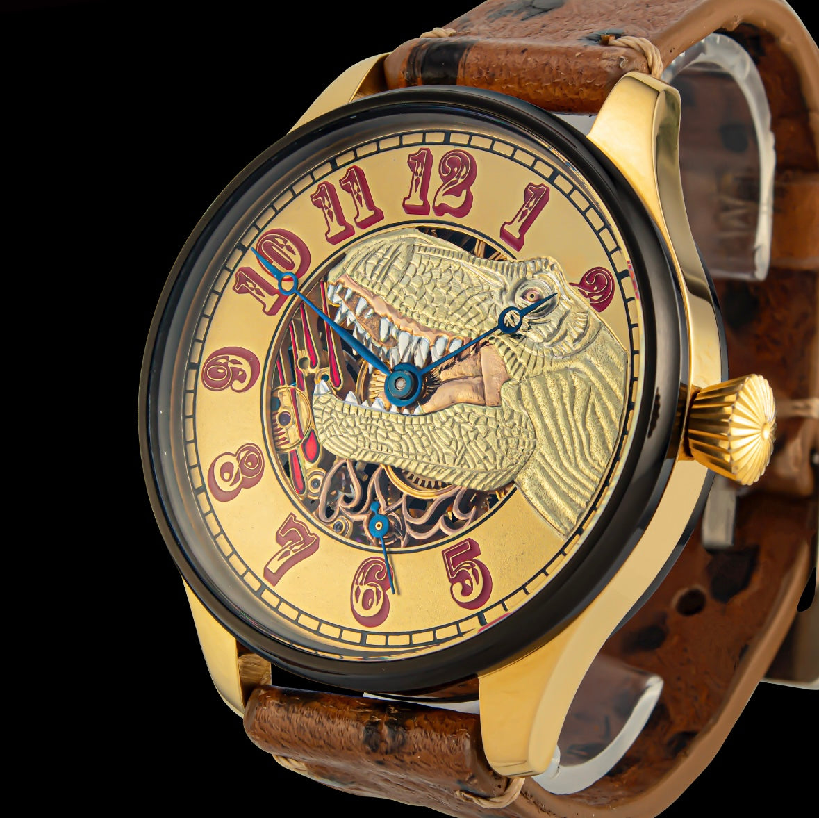 Mole watch with antique mechanism of 1920s, Model: Dinosaur.