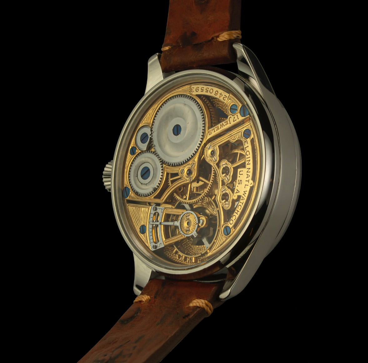 Skeleton Elgin Watch. Pirates of Black Sea. Movement 1920s