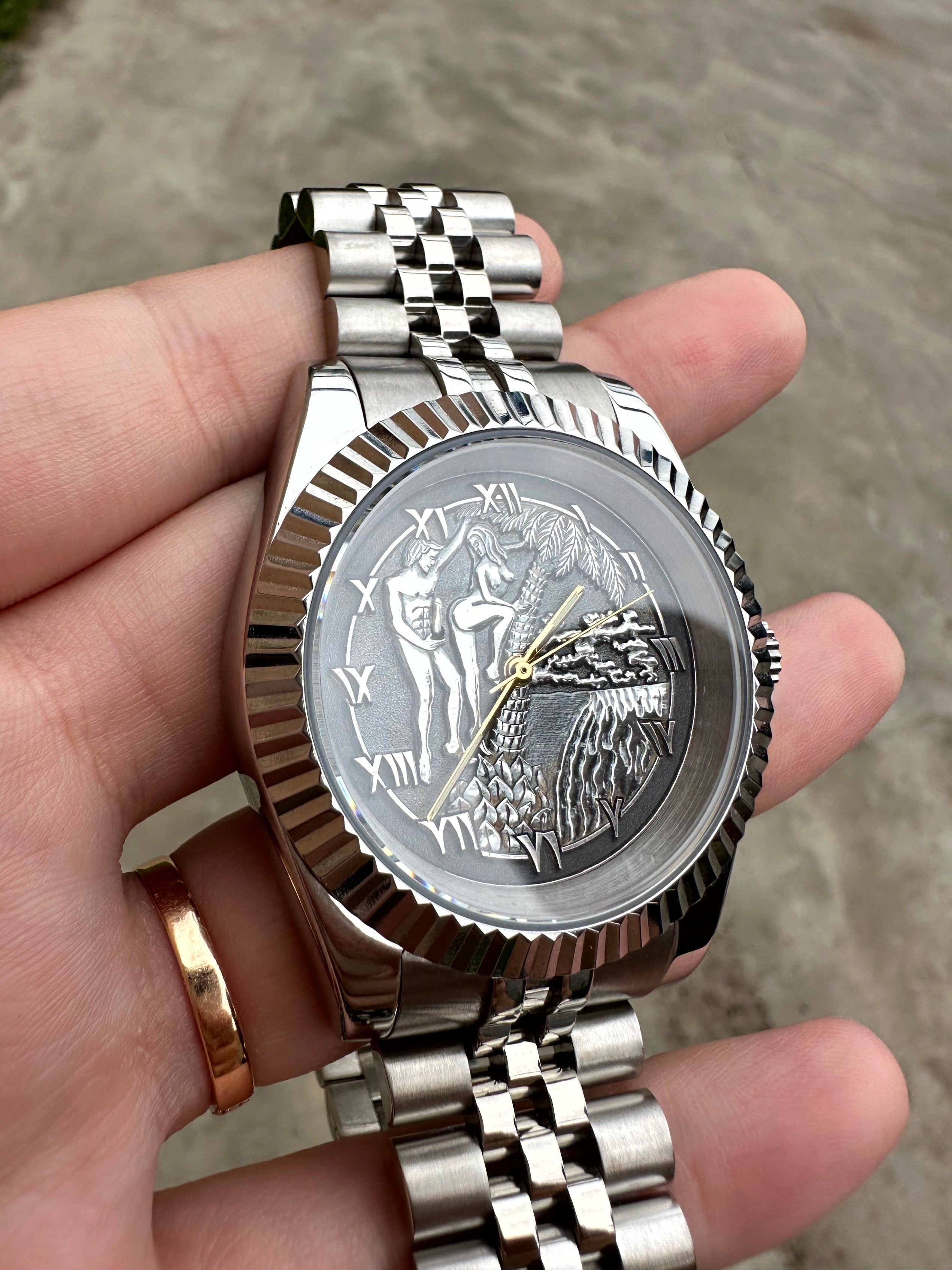 Erotic wrist watch, stainless steel case [Full prepayment]