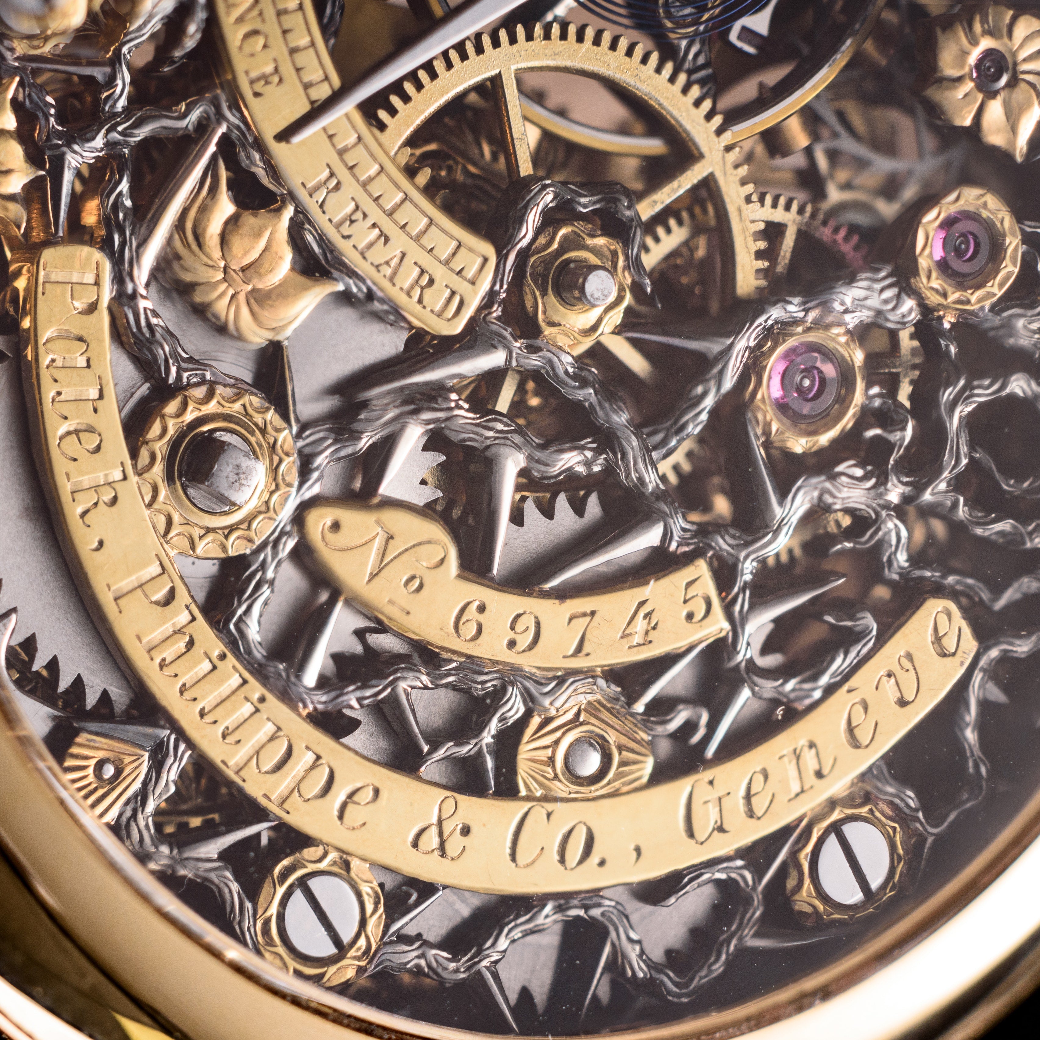 Gold 18k Patek Philippe Watch. Angel and demon. Movement 1880