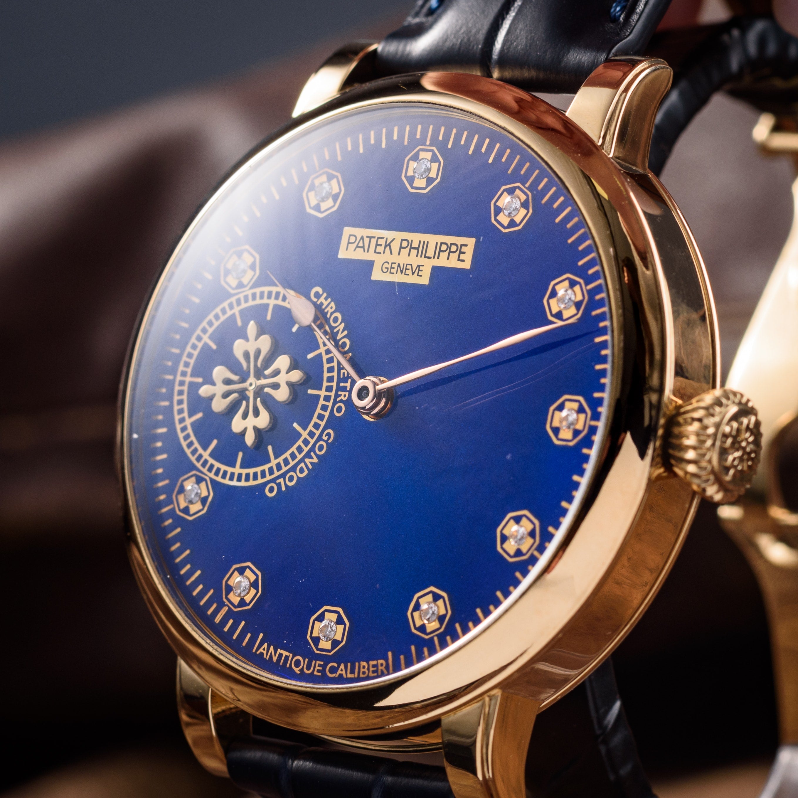 Gold Patek Phillipe Watch. Blue Flame. Movement 1920s