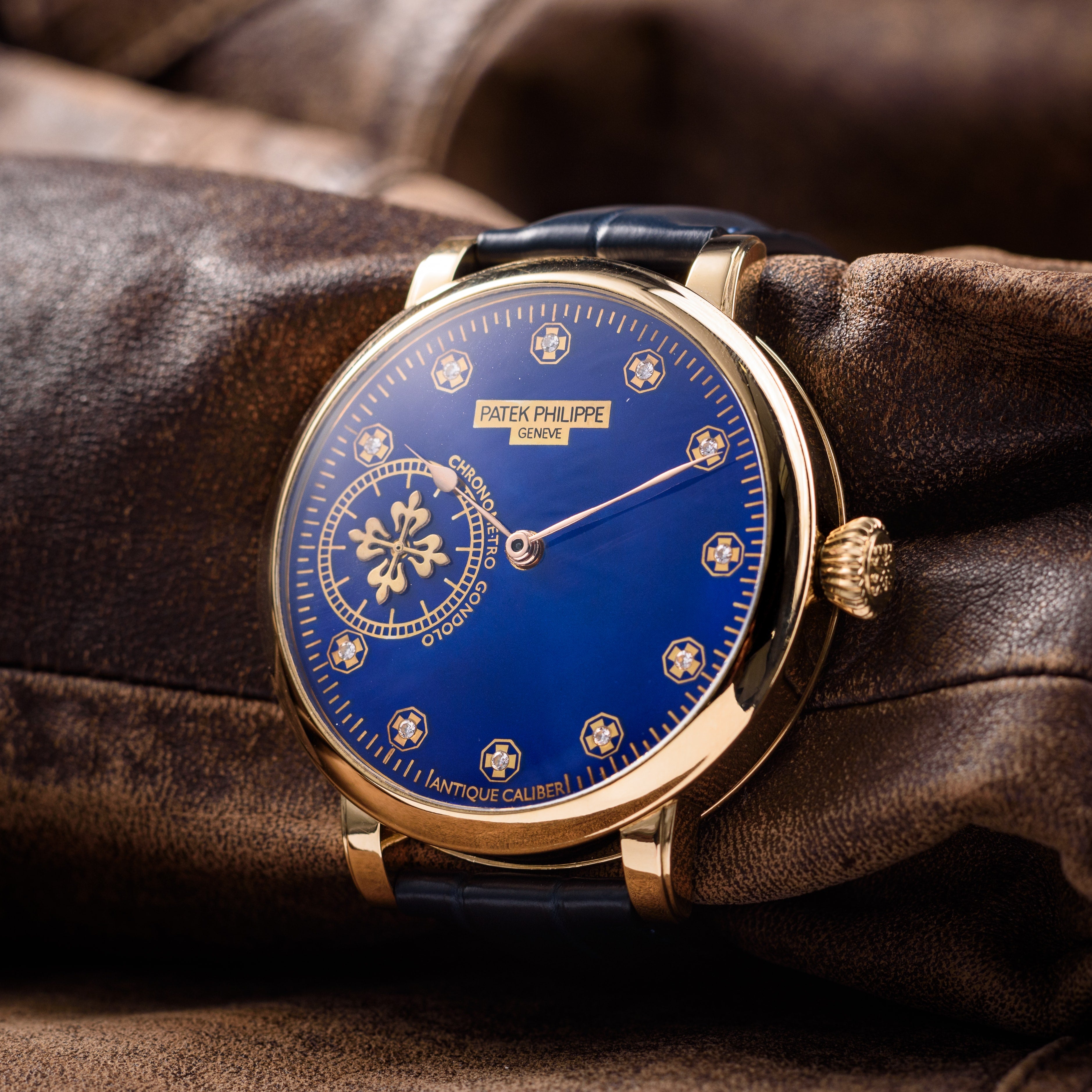 Gold Patek Phillipe Watch. Blue Flame. Movement 1920s