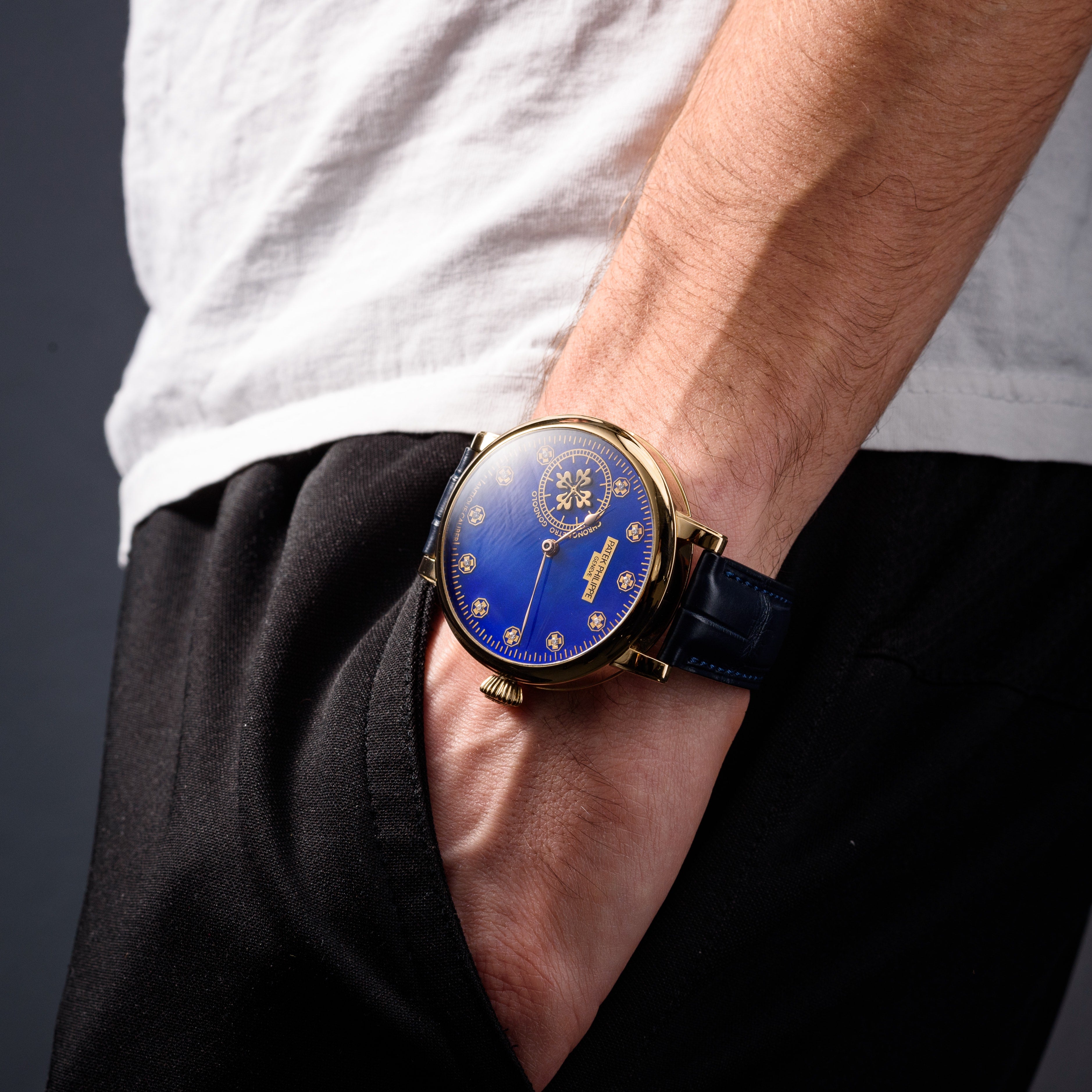 Gold Patek Phillipe Watch. Blue Flame. Movement 1920s