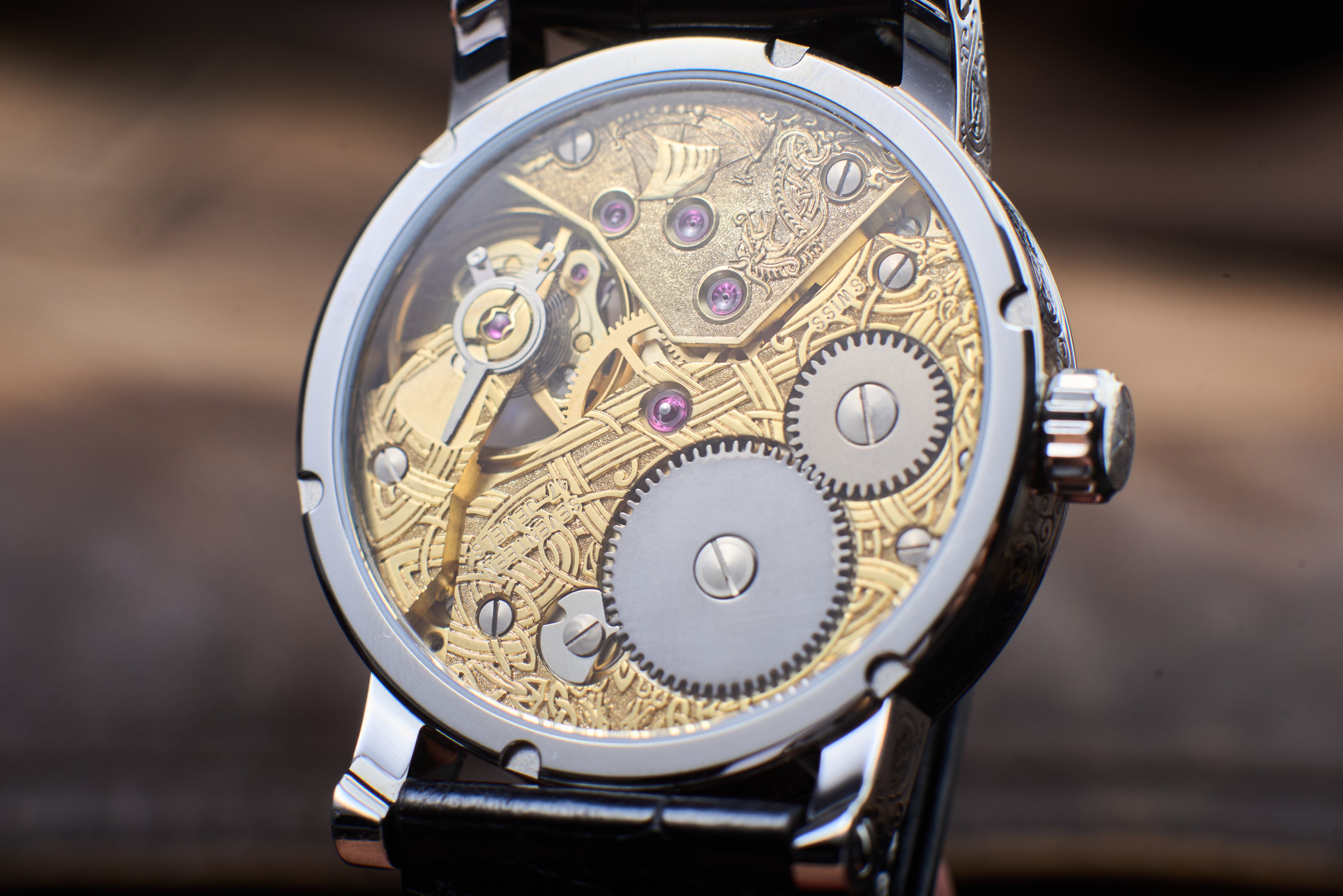 Mole custom wristwatch. Ravens. ETA 6498