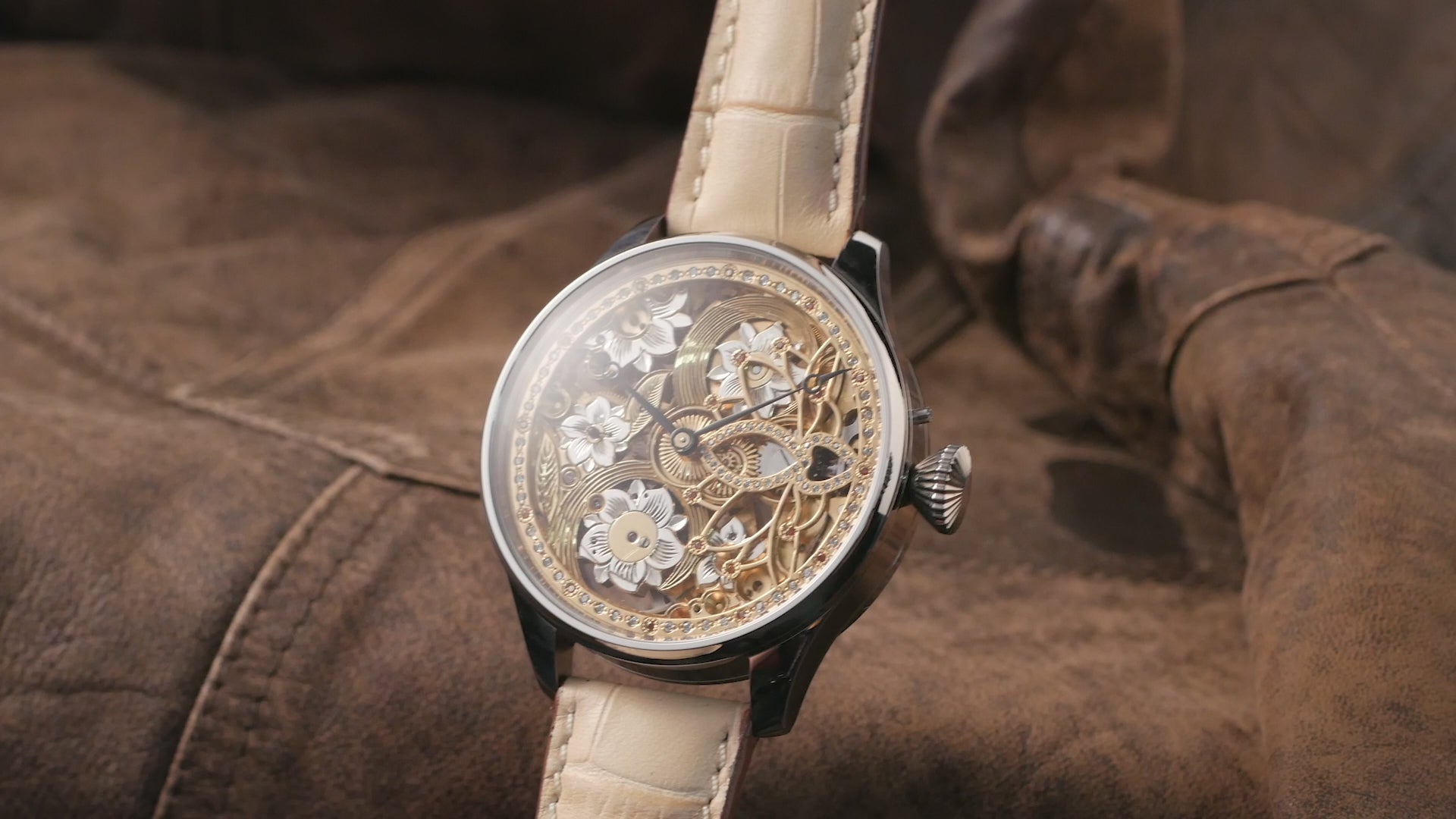 Custom Skeleton Wristwatch. Antique Movement 1920-1930s