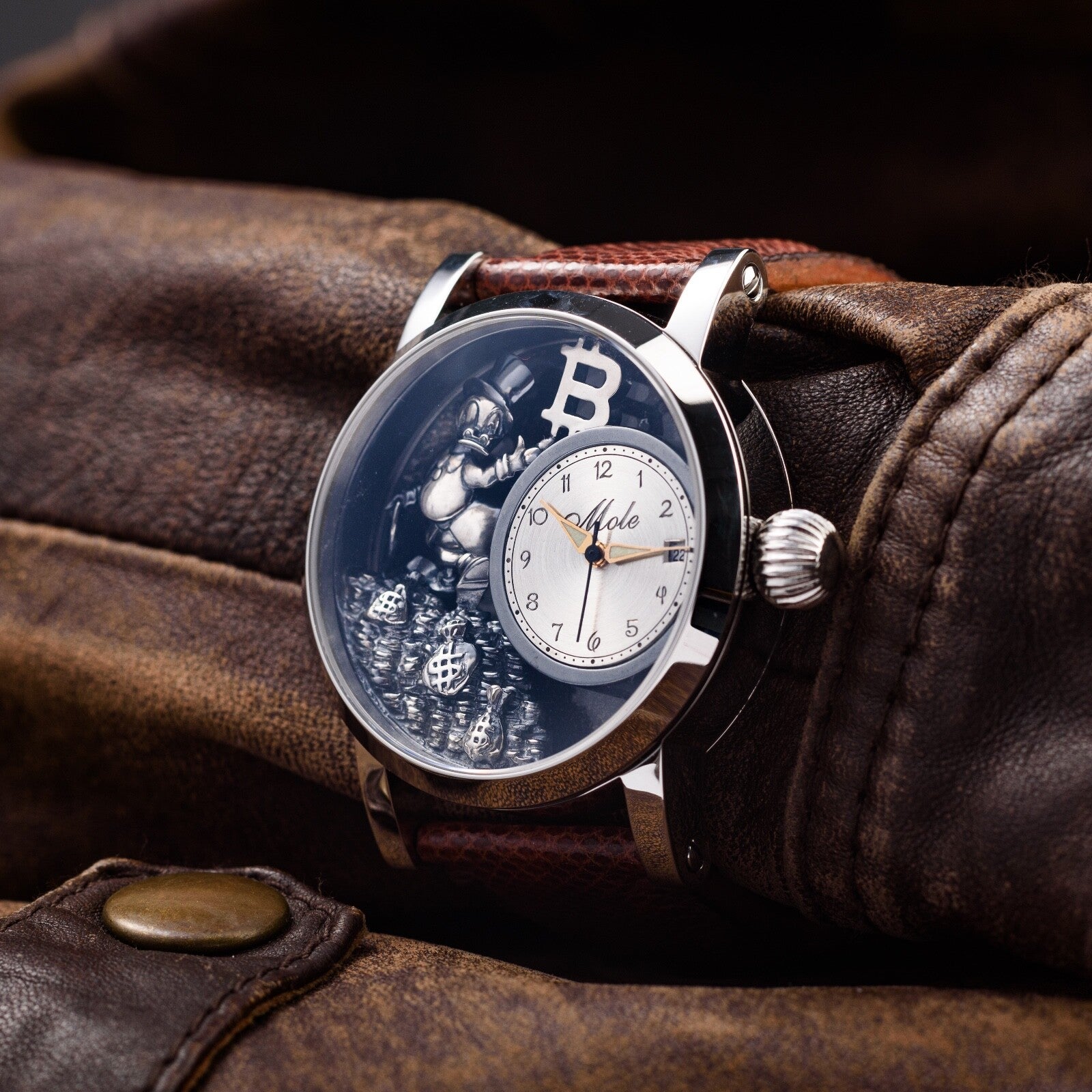 Uncle Scrooge Watch Mechanical Engraved Swiss 2025 Water Resistant Wristwatch