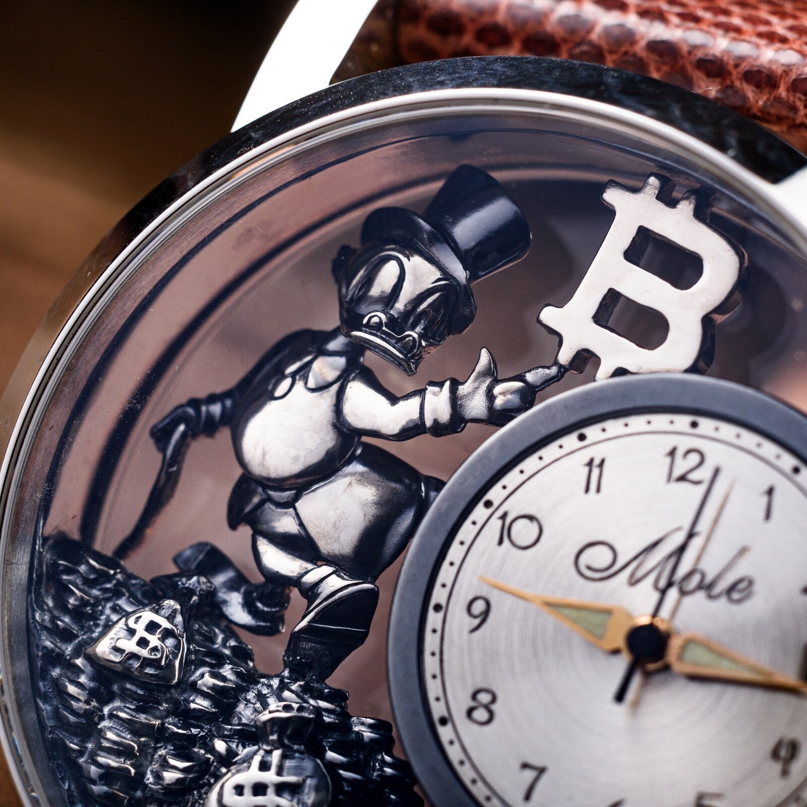 Uncle Scrooge Watch Mechanical Engraved Swiss 2025 Water Resistant Wristwatch