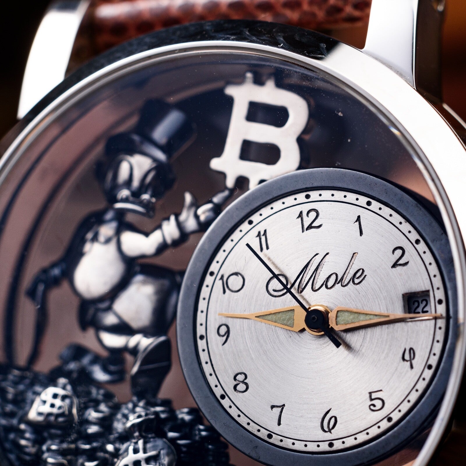 Uncle Scrooge Watch Mechanical Engraved Swiss 2025 Water Resistant Wristwatch