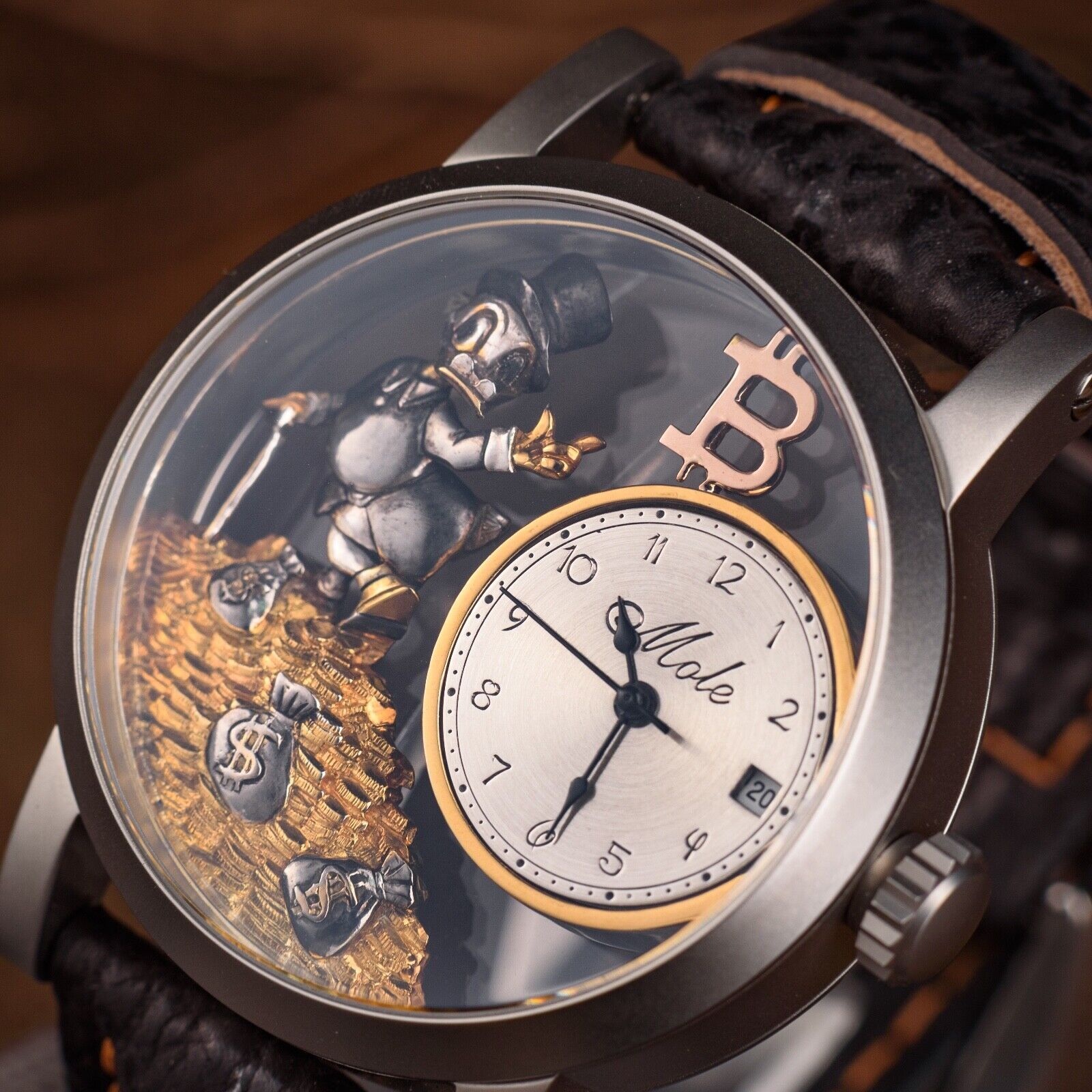 Uncle Scrooge Watch Mechanical Engraved Swiss 2025 Water Resistant Wristwatch