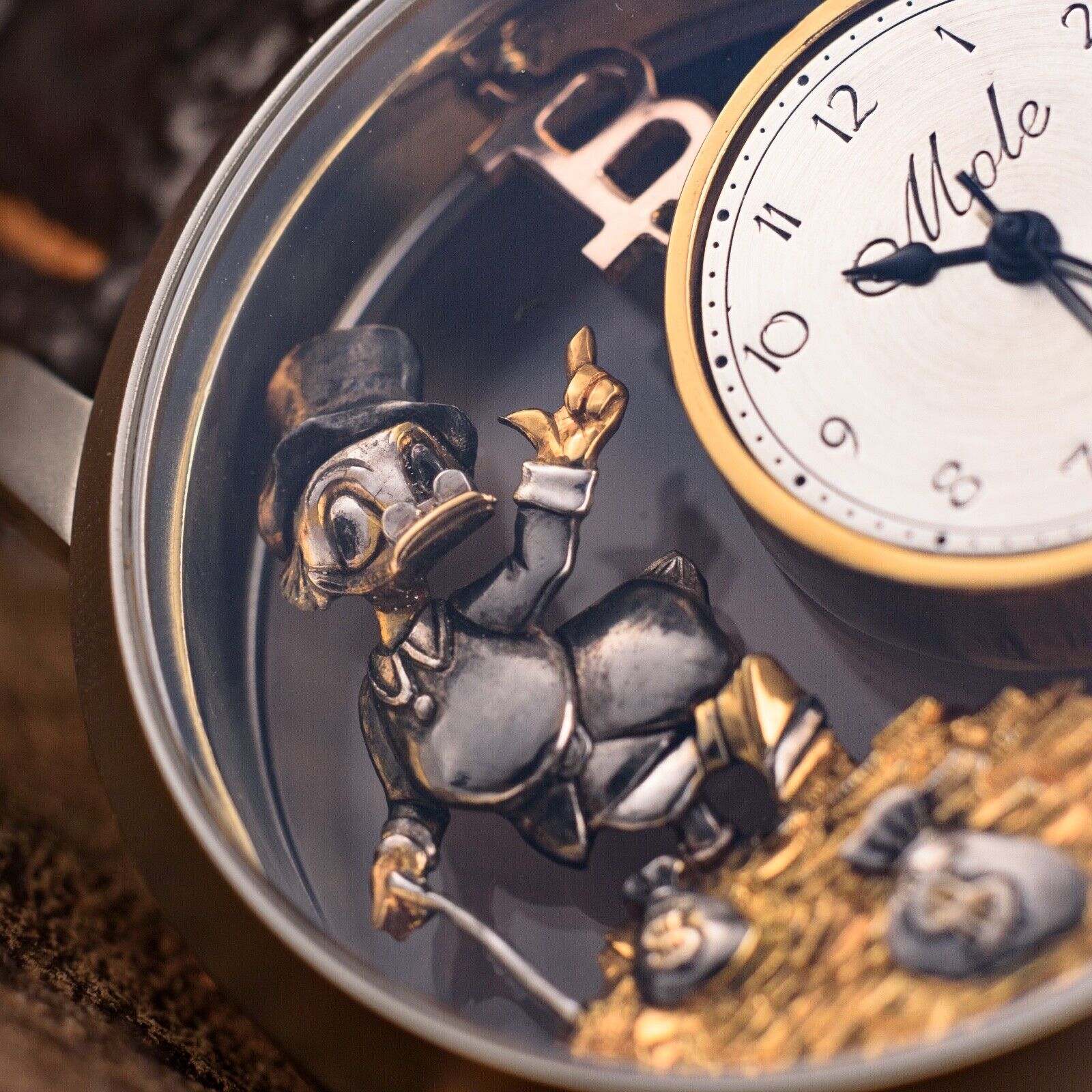 Uncle Scrooge Watch Mechanical Engraved Swiss 2025 Water Resistant Wristwatch