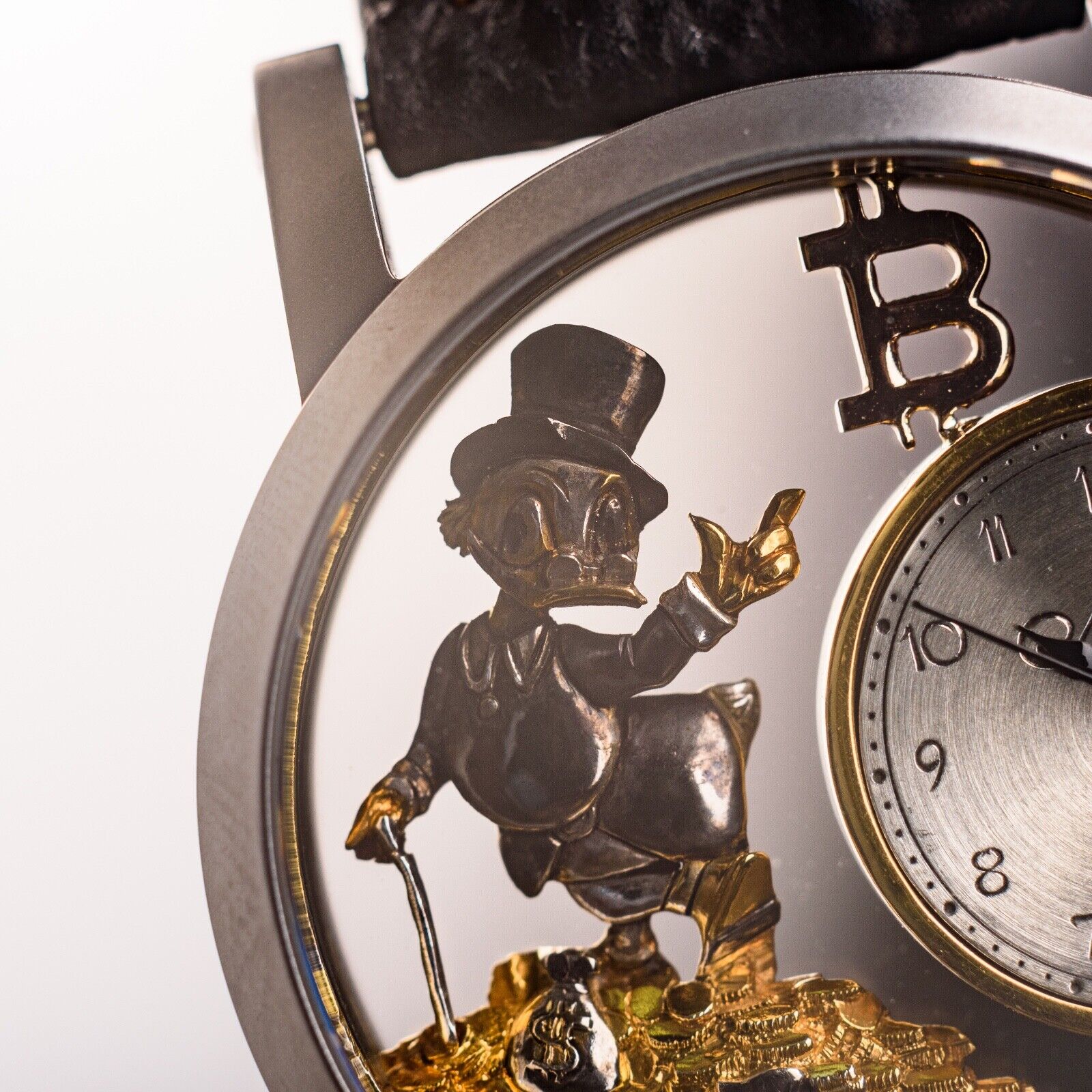 Uncle Scrooge Watch Mechanical Engraved Swiss 2025 Water Resistant Wristwatch