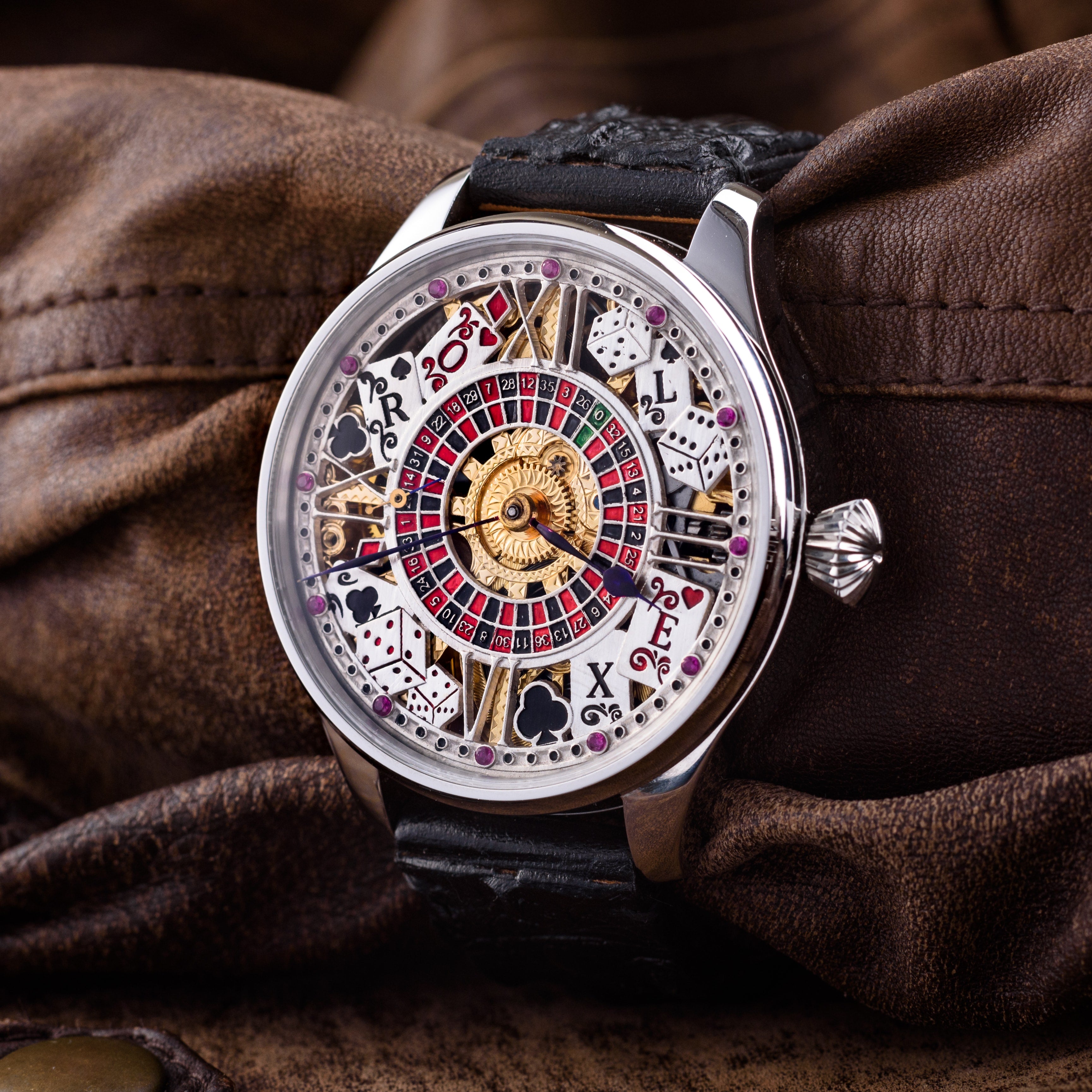 Rolex Skeletonized Watch. Cards. Movement 1920