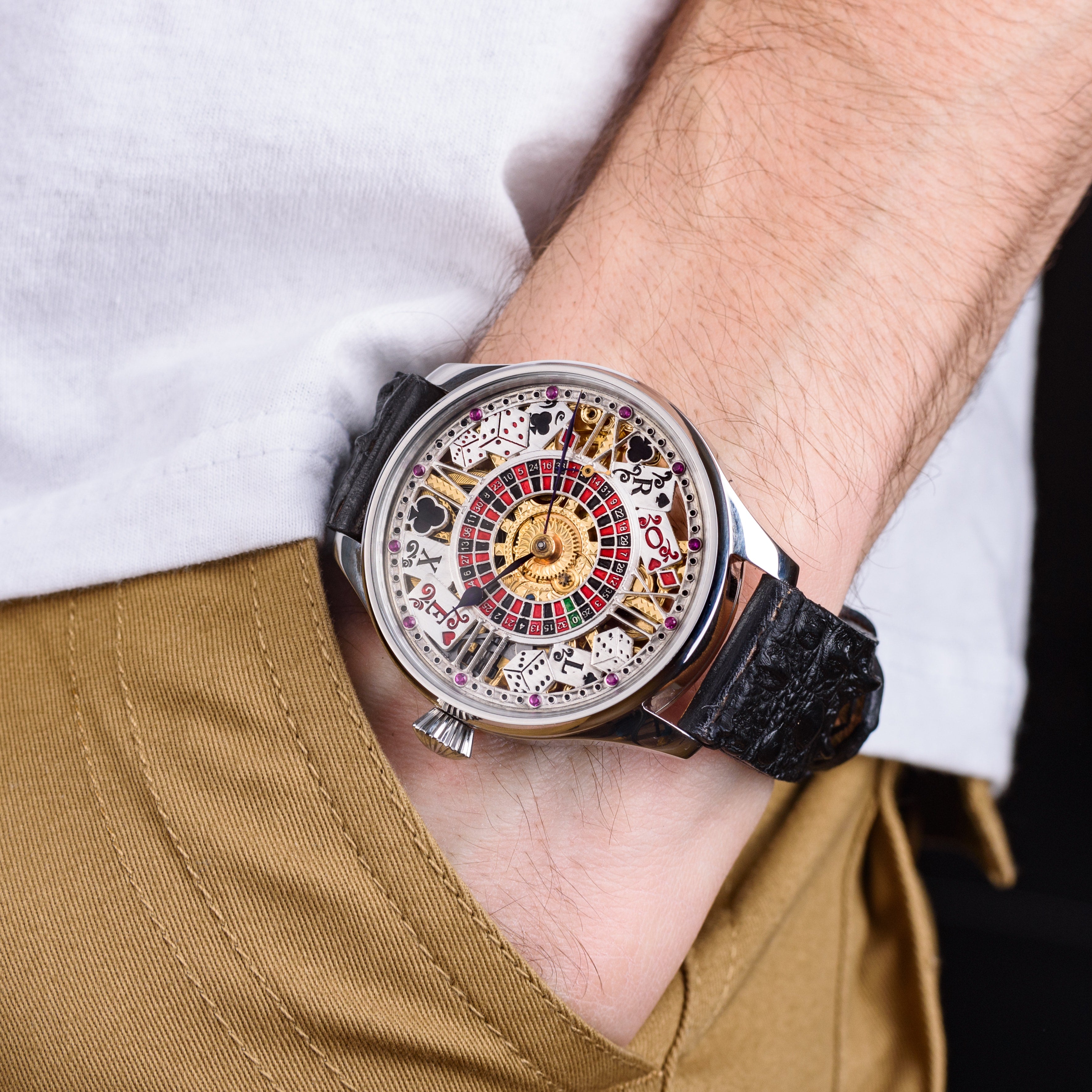 Skeletonized Watch. Cards. Movement 1920