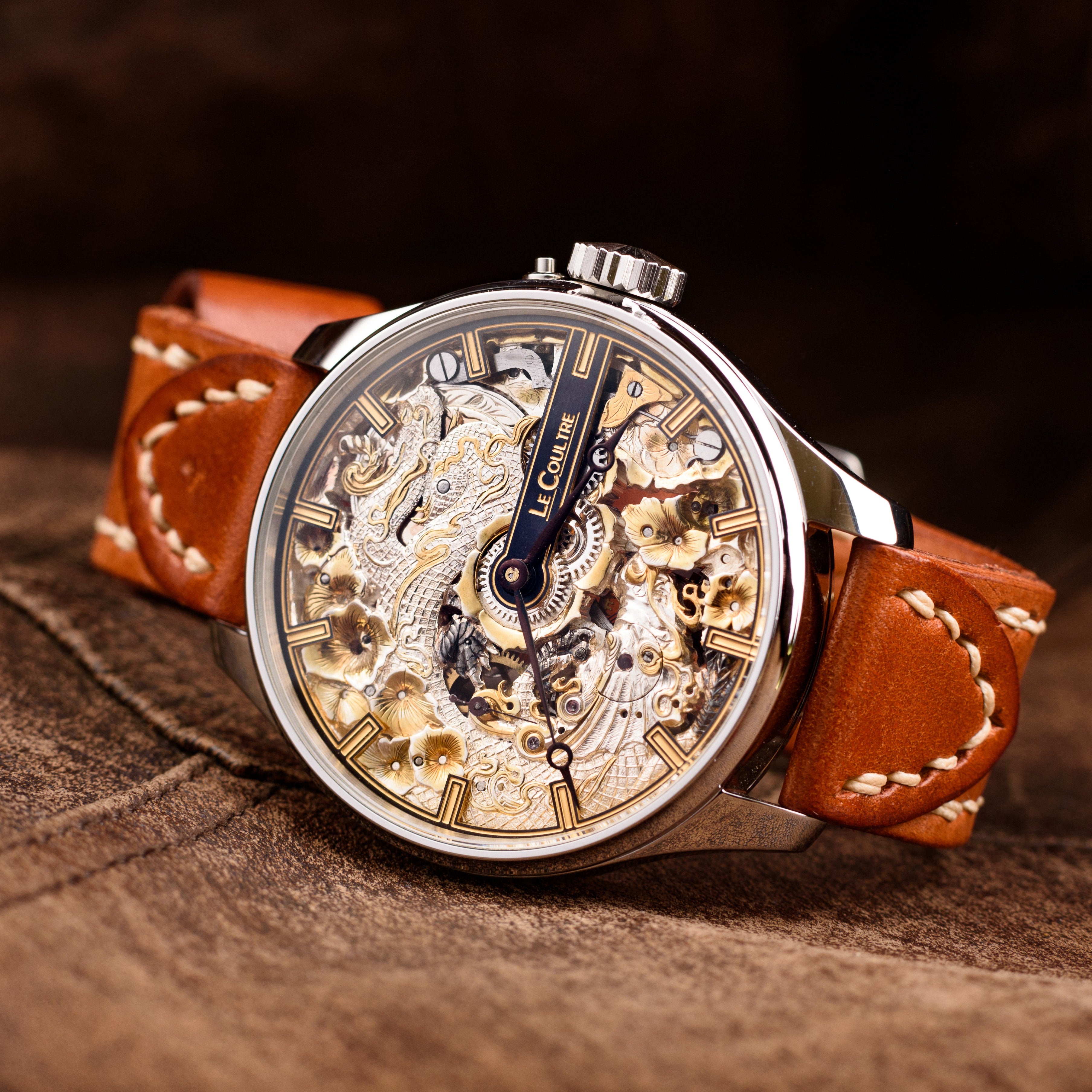 LeCoultre Skeletonized Watch. Golden Prince. Movement 1920