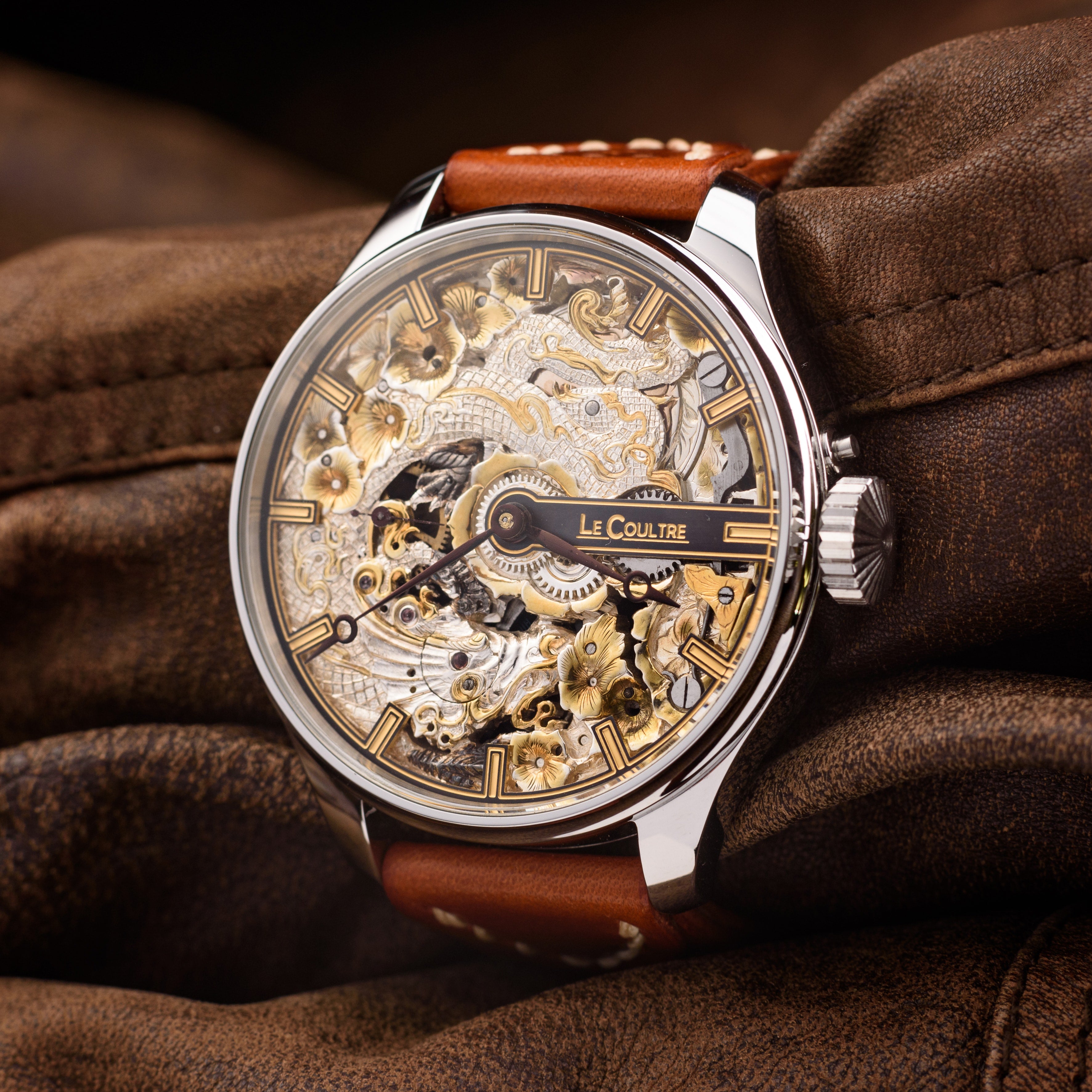 LeCoultre Skeletonized Watch. Golden Prince. Movement 1920