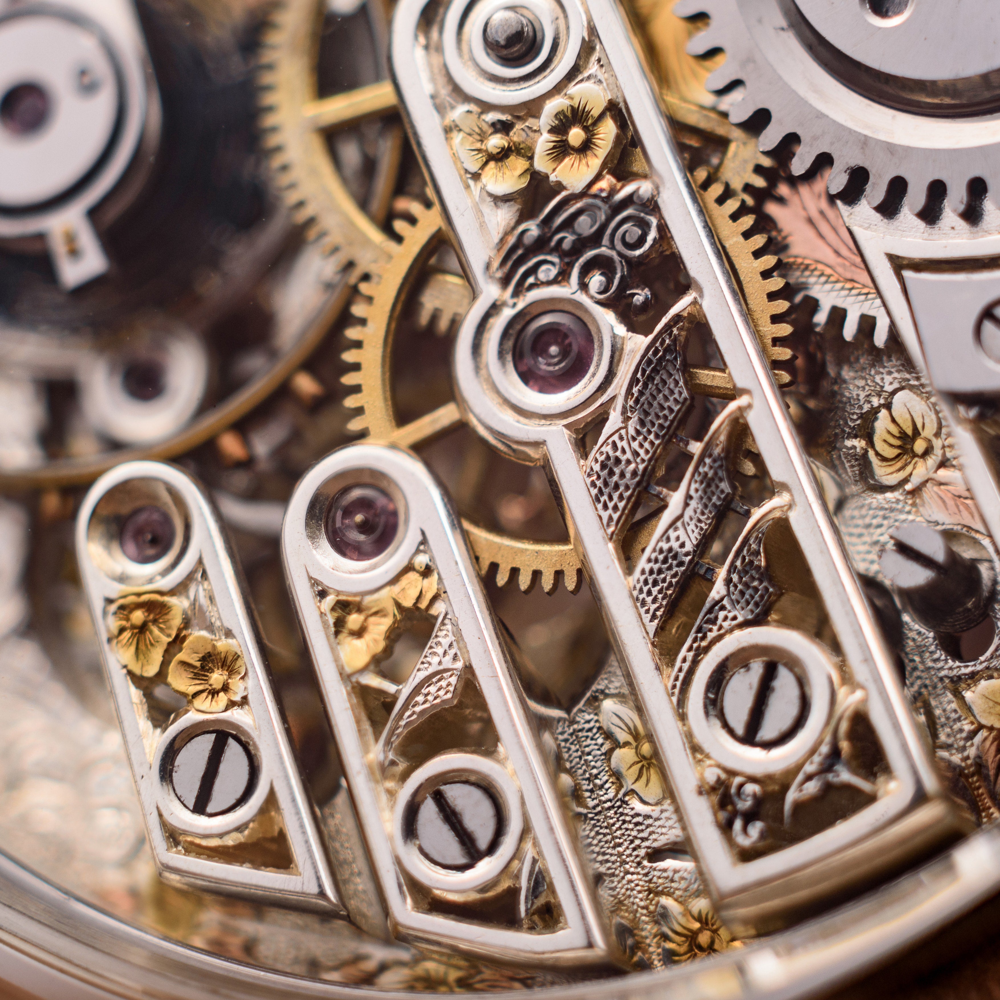 LeCoultre Skeletonized Watch. Golden Prince. Movement 1920